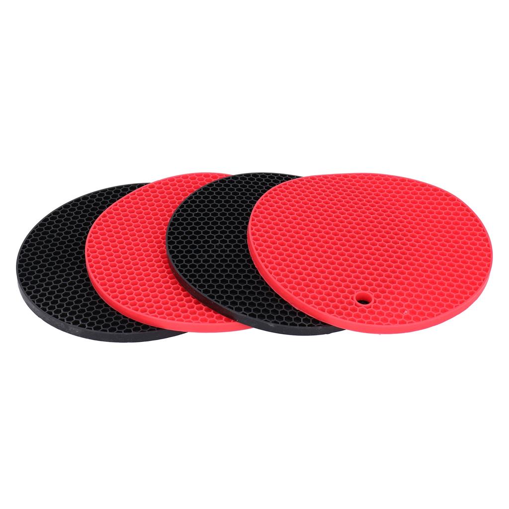 4 STÜCKE Silikon Platzset Hitzebeständige Matte Getränke Tassen Untersetzer Topflappen Küchenzubehör