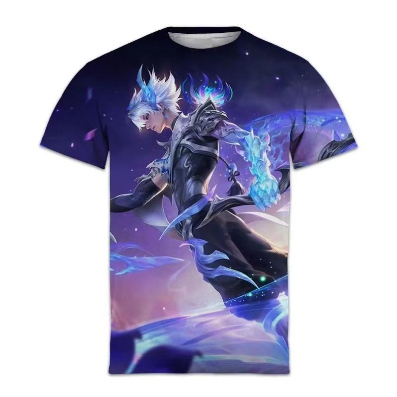 New Summer Men s 3D Digital Printed Short-Sleeve T-Shirt XL