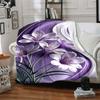 1Pc Purple Floral Abstract Blanket Soft And Comfortable Casual Warm Camping Travel Christmas Halloween Xmas Gift M928576