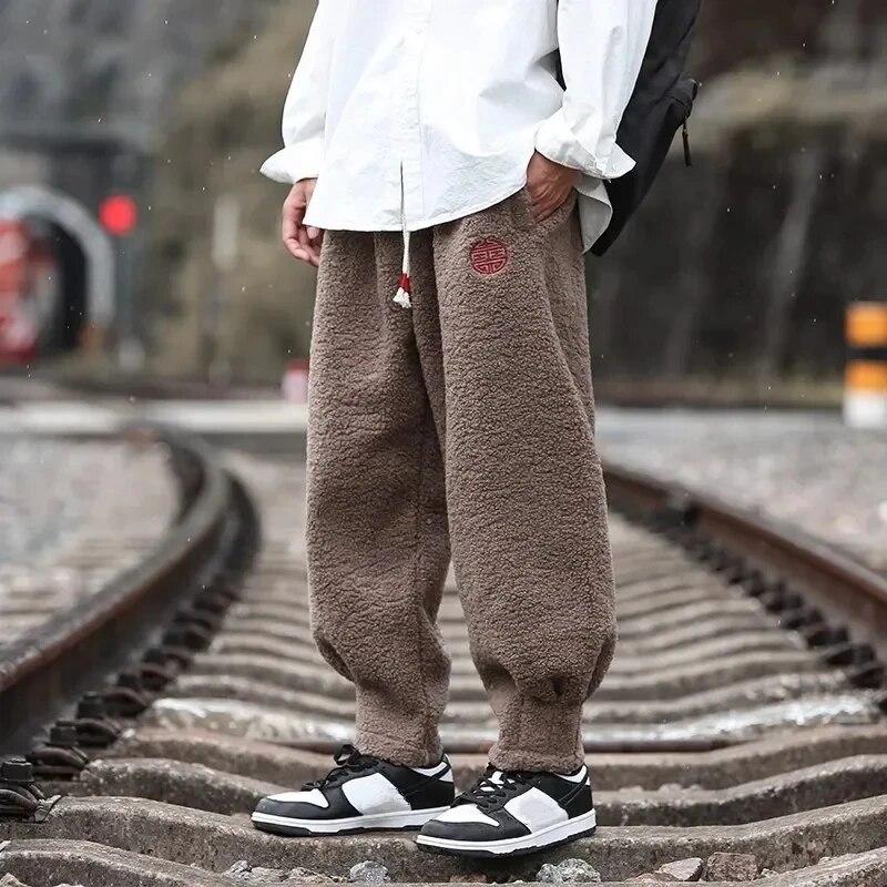 Pantaloni Uomo In Peluche Morbido A Gamba Larga | Jogging Casual In Pile Con Coulisse, Per Casa E Relax