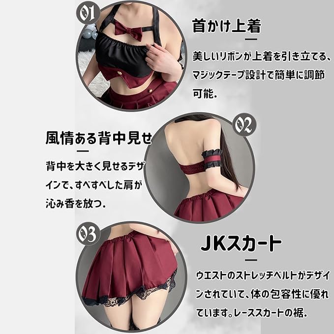 Sailor Suit Cosplay Naughty Cosplay JK Uniform Skirt Top and Bottom Set School Uniform Sleeveless Sexy Cosplay Extreme Bold Cosplay Halloween Cosplay