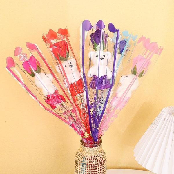 

Искусственный Медведь Мыло Букет Роз День Святого Валентина Выпускной Подарок Свадебное Украшение Дома