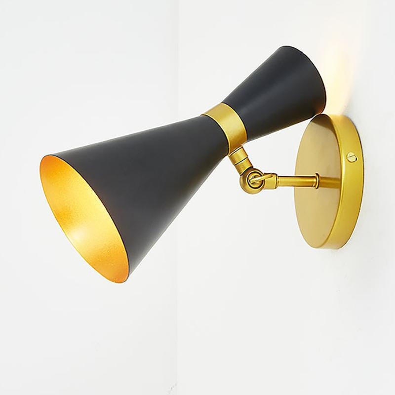 Modern Wall Light Nordic Trumpet Lamp with E27 Bulb for Corridor Living Room Foyer Bedroom Angle Adjustable Metal Lightings