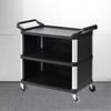 Yingbai 2-Tier Plastic Serving Cart with Baffle, Black
