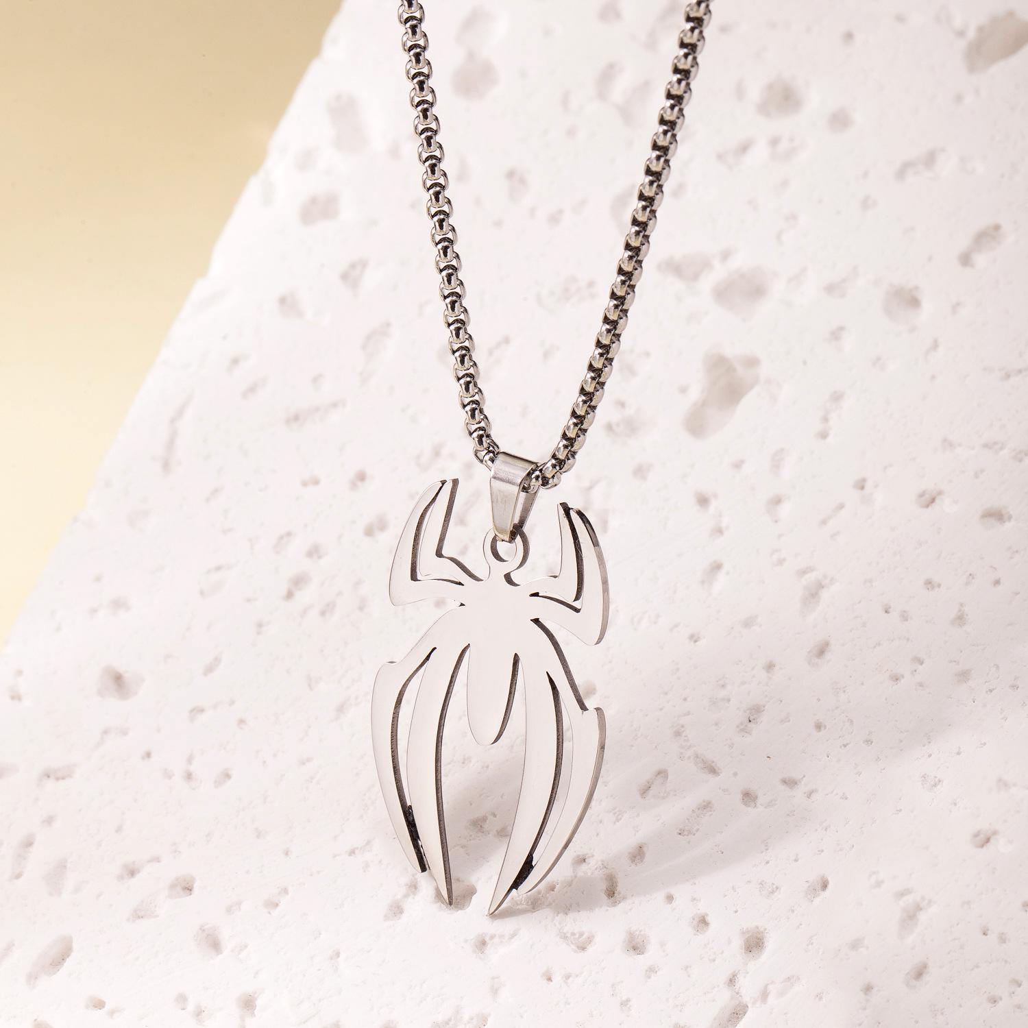 

Мужское модное хип-хоп ожерелье с подвеской-пауком TOHM - Цепочка из нержавеющей стали