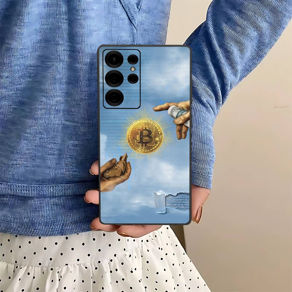 Bitcoin Retro Logo Phone Case For Samsung S 24 Fe 25 Ultra Plus 20 Lite 21 30 22 23 24 22 Ultra 5G Fundas