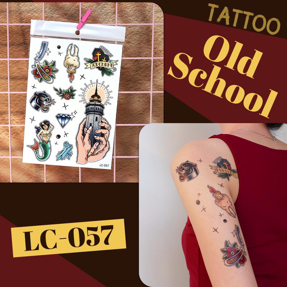 Водонепроницаемые ретро-наклейки для тату Rikalong - Стиль вечеринки old school 210*150mm