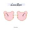 LumiSyne Bear Sunglasses for Girls and UV400 Gradient Metal Round Sun Eyewear for and Beach Kids, Boys, Lenses, Frame, Glasses, Protection,