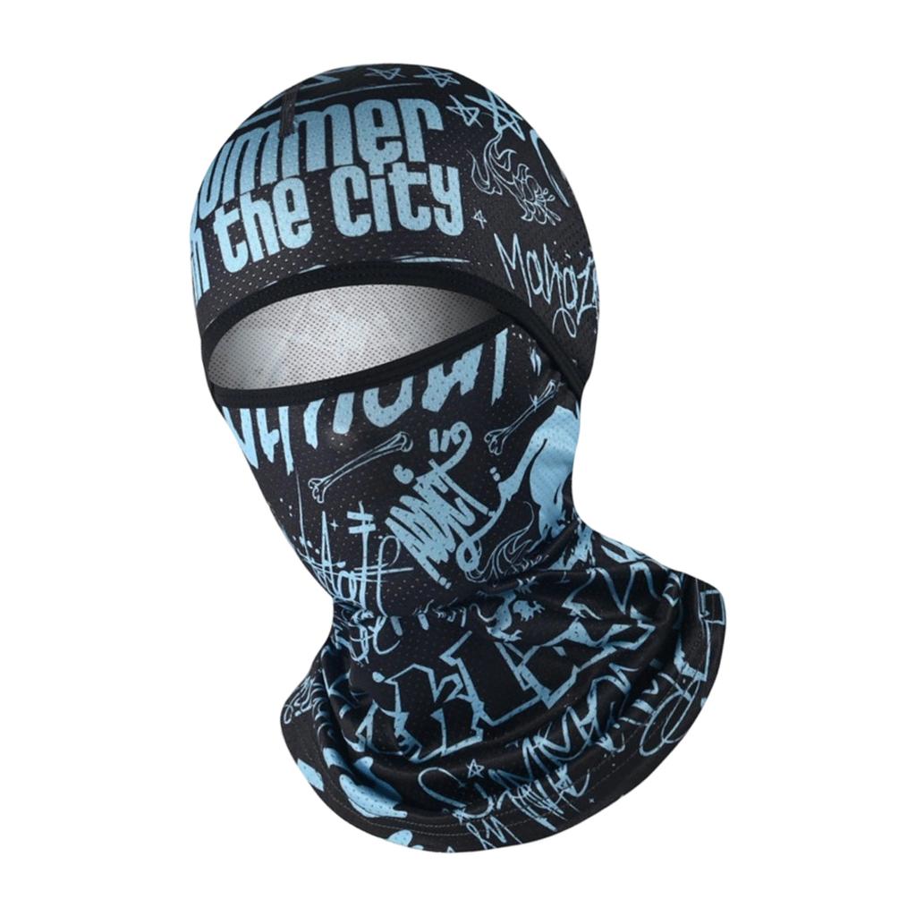 Lightweight Foldable Motorcycle Face Mask Ice SilkFull Face Protection Breathable Cover for Outdoor Activities Commuting