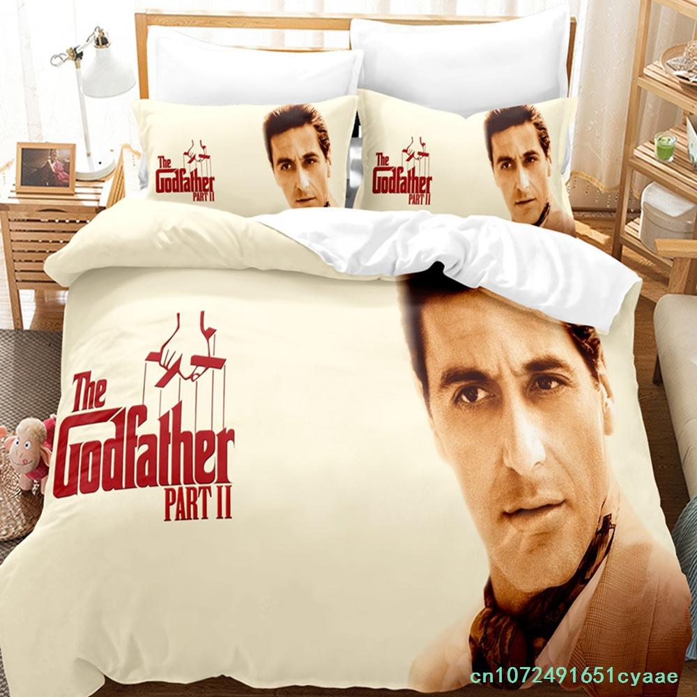 Godfather Bedding Set Single Twin Full Queen King Size Gangster Boss Bed Set Aldult Kid Bedroom Duvetcover Sets 3D Print 011