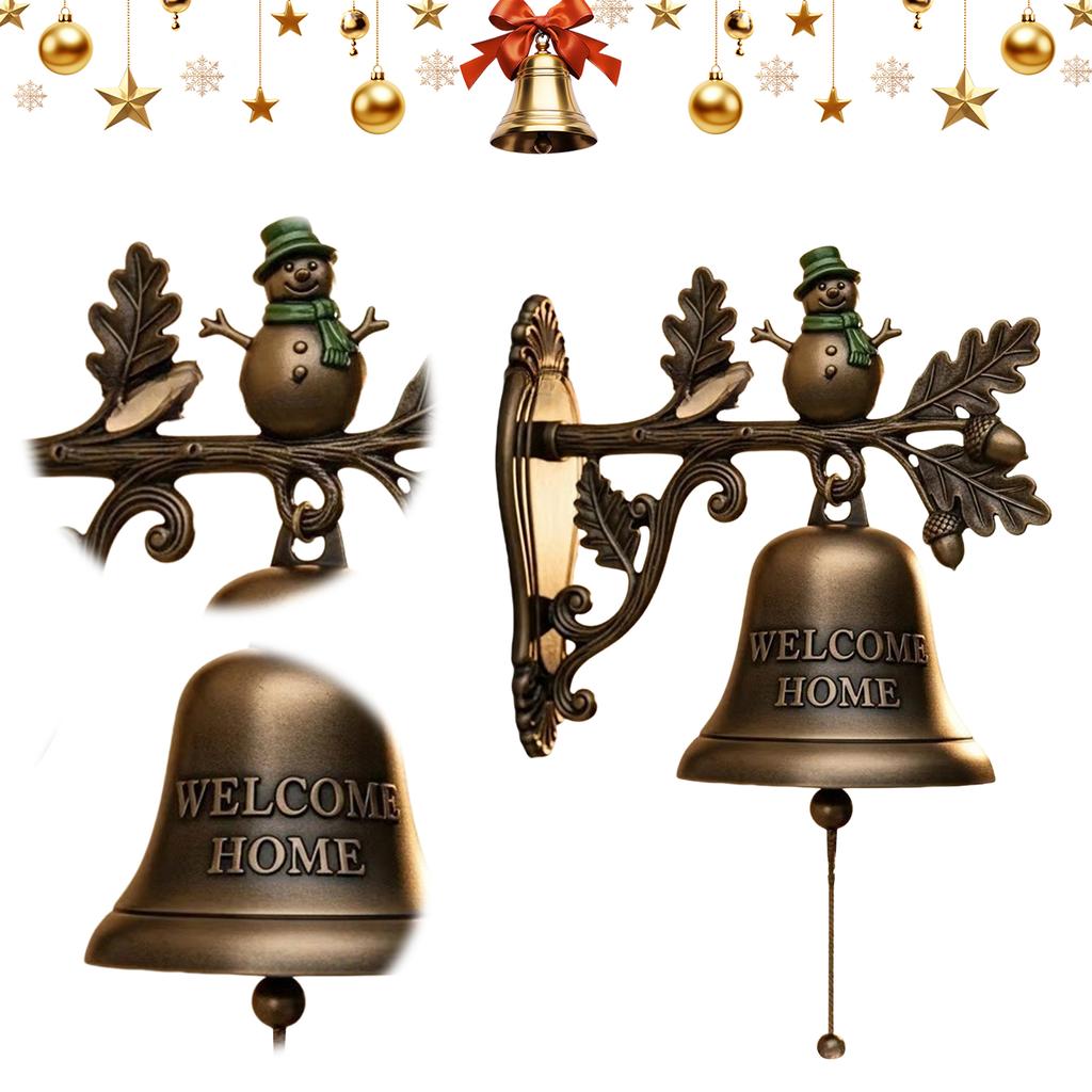 Weihnachten Willkommen Türklingel Willkommen Zuhause Glocke Gravierte Feiertagsglocke Weihnachtsmuster Hängende Türklingel für Wand Eingangsbereich Veranda Dekoration