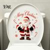 Removable Wall Sticker Funny Santa Hug Paper Toilet Sticker, Peel And Stick Christmas Waterproof Window Cling Bathroom Decal, Humorous Holiday