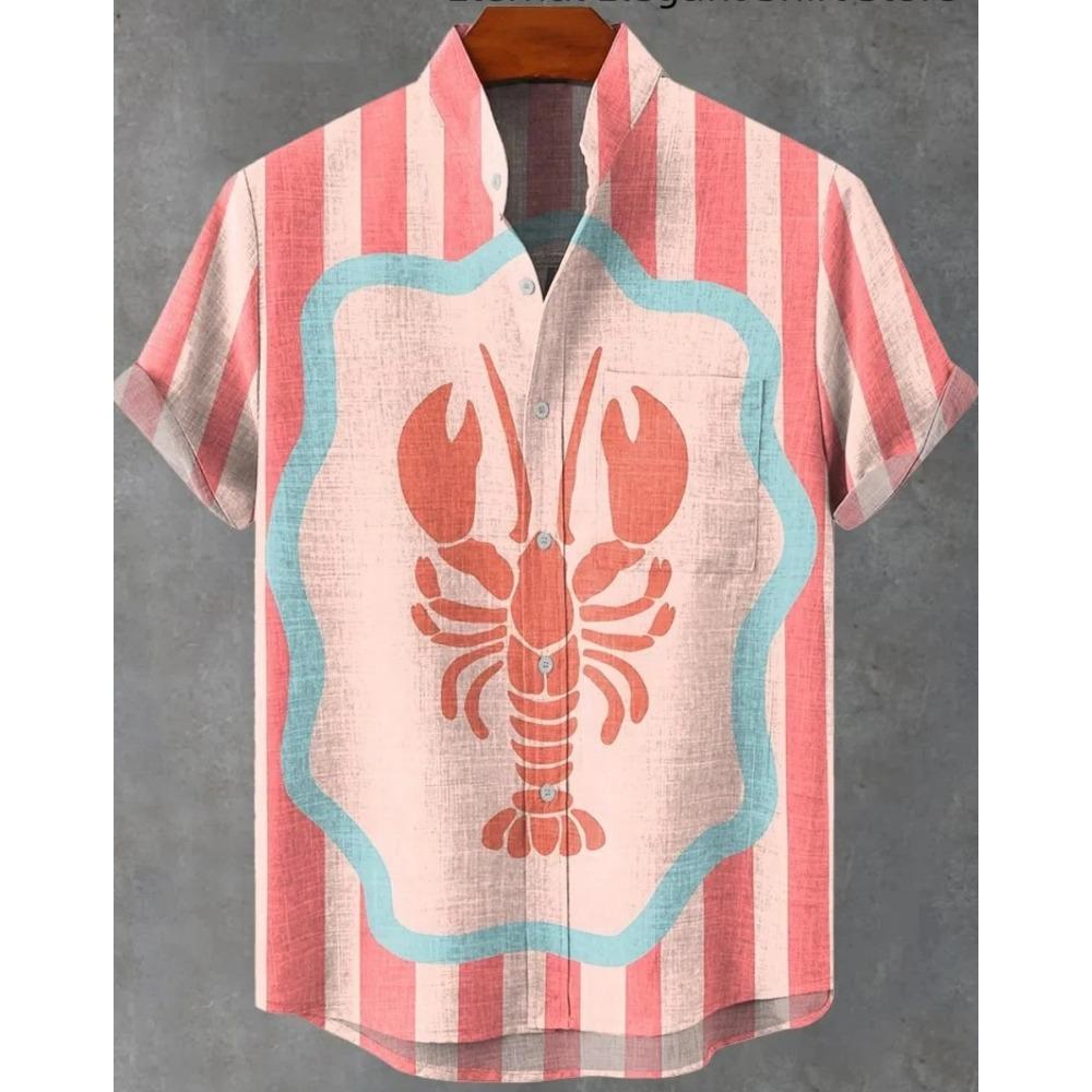 New Men's Printed Hawaiian Shirt Casual Short Sleeve Top Loose Clothing Fashion Vintage Summer Shirt