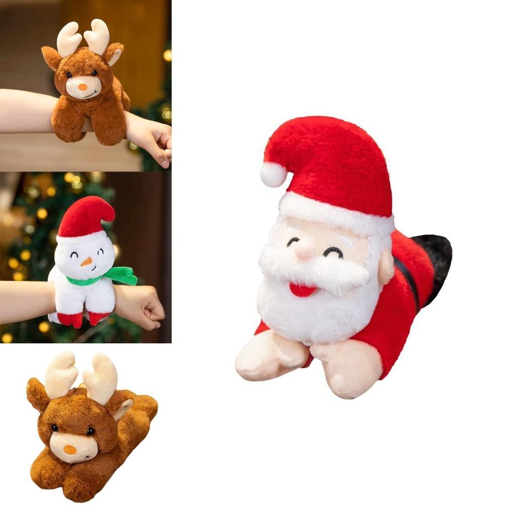 Adorable Santa Claus Plush Toy With Wrist Paddle Bracelet Soft And Short Plush Material