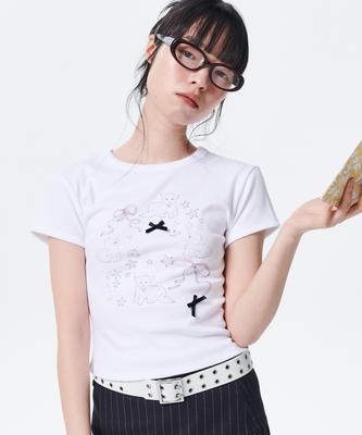 Leoninghai Ribbon Cat H/S Tee [White]