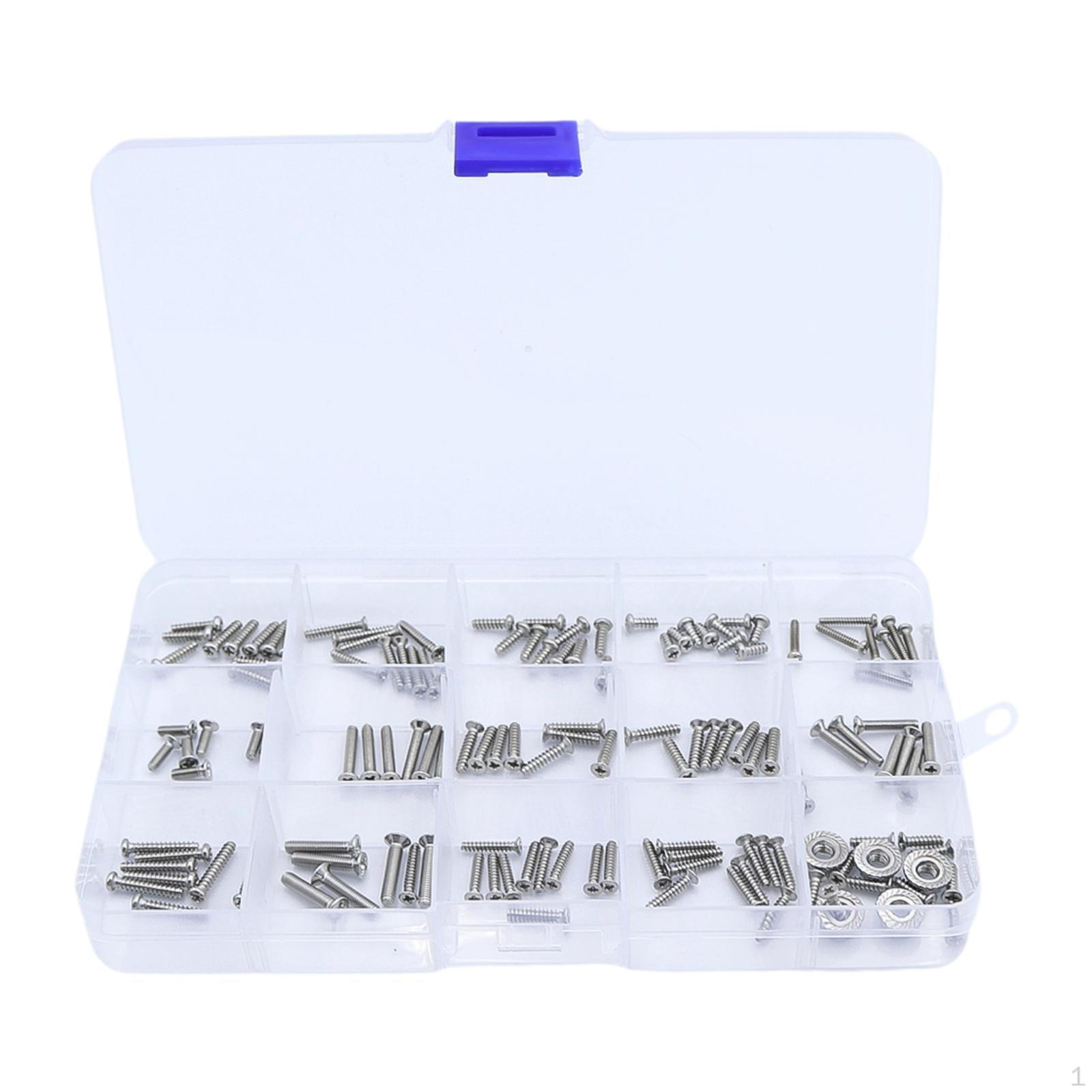 

Набор винтов для радиоуправляемых моделей, фурнитура с коробкой, запасная часть для замены, прочные портативные детали для автомобиля из нержавеющей стали