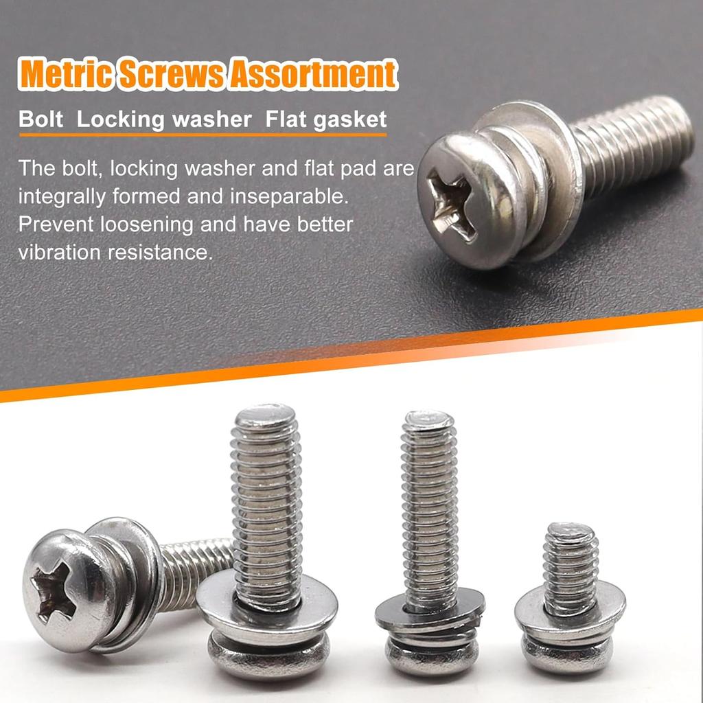 500Pcs Nut And Bolt Assortment Kitm2 M2.5 M3 M4 M5 Machine Screws 304 Stainless Steel Combination Screws For Electronicsmotorcyclediy Projects K-188