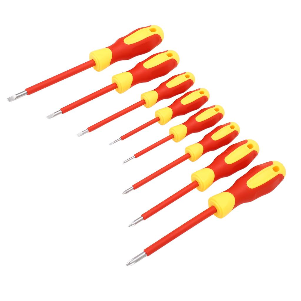 8 Piece 500V Insulated Screwdriver Set with Magnetic Tip Cross Slot Screwdriver Assortment Kit for