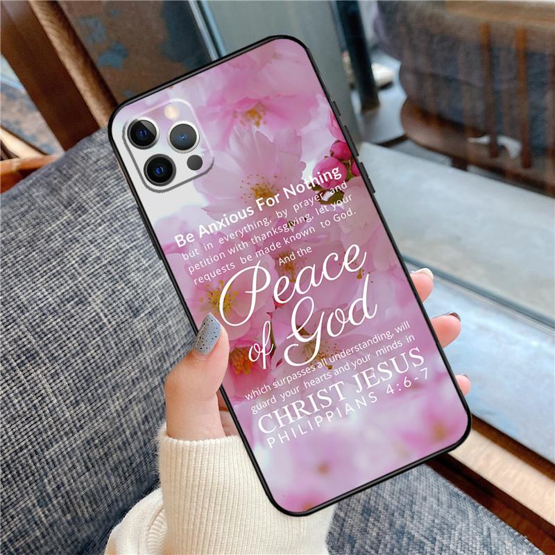 Bible Verse Philippians Jesus Christ Phone Case For iPhone 16 15 14 13 11 12 Pro Max 12 13 mini XR 15 16 Plus 16e Cover Shell