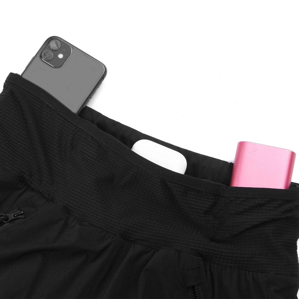 Wosawe Unisex Elastyczne Przyjazne dla Skóry Wygodne Wyściełane Pianką Podszyte Spodenki Kolarskie 2 w 1