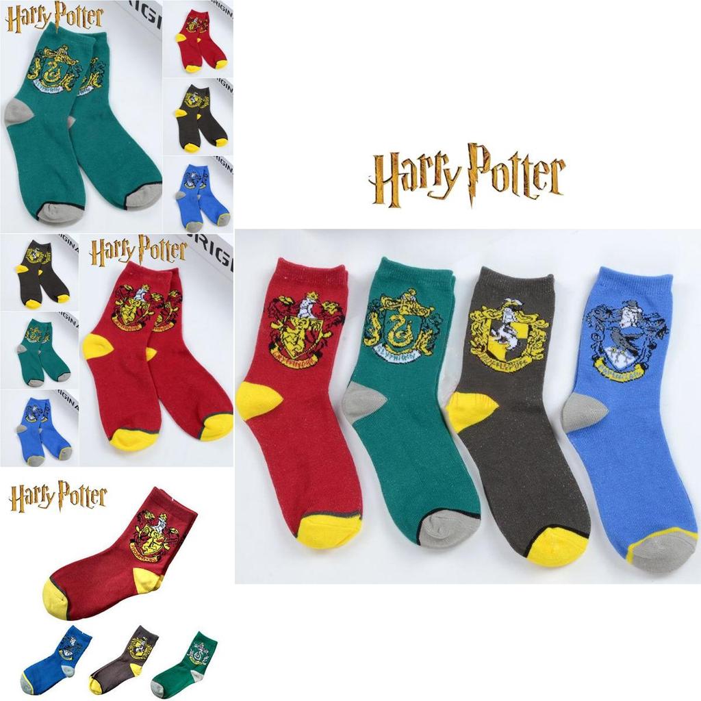 Meias Longas de Tricô de Algodão Harry Potter Unissex Estilosas Para Fãs de Slytherin Gryffindor