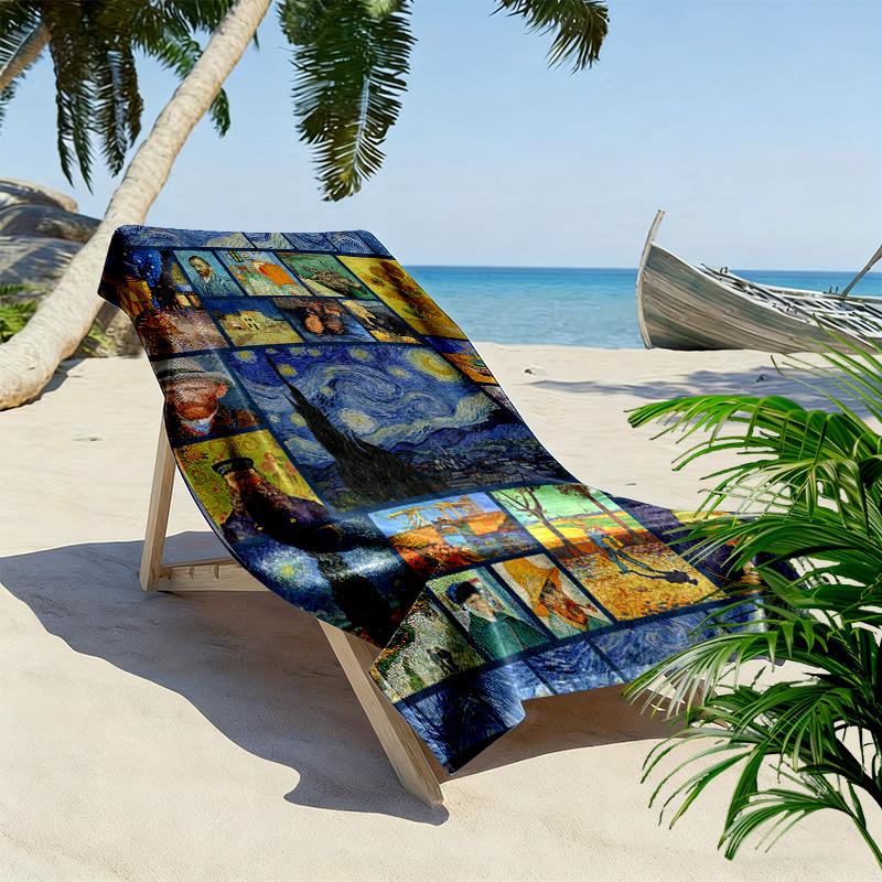 Van Gogh Painting Print Beach Towel, Large Soft Quick Dry Towel for Beach Camping Swimming