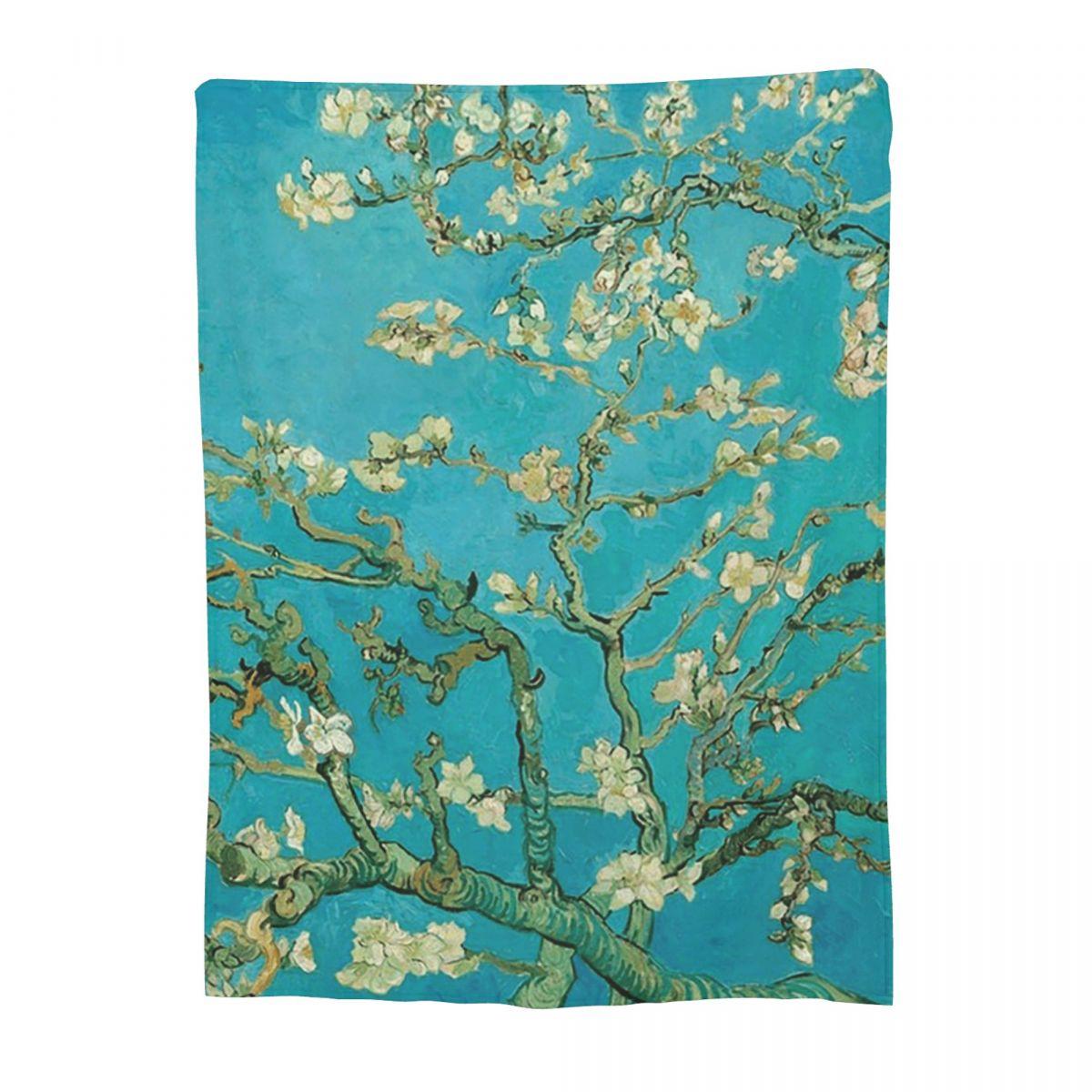 

Almond Blossom Plant Van Gogh Aesthetic Blanket Flannel Throw Blanket Super Throw Blankets for Bedroom Throws Bedspread Quilt 80x120cm