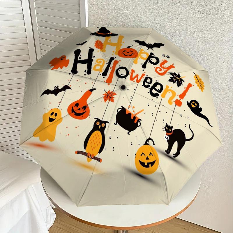 1pc Halloween Party Decorations Umbrella with Plastic Handle,Suitable for All Seasons Home Travel Outdoor UmbrellaDD1441