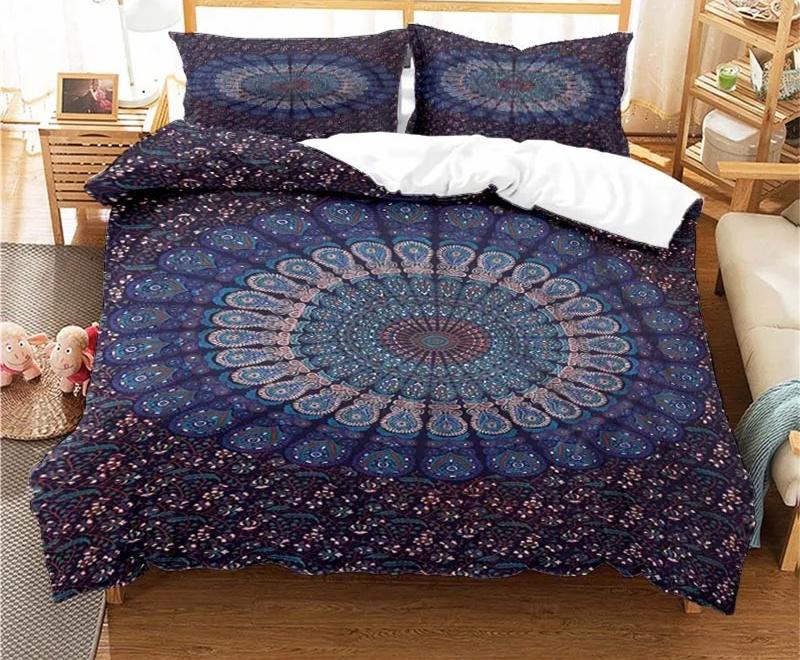 Bohemian Psychedelic Mandala Vzor Povlečení Set pro Dospělé Dětské Povlečení Set Přikrývka s 1 Přikrývkou 2 Povlaky na Polštáře