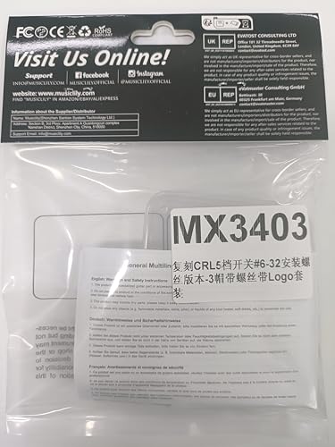 Musiclily Ultra 5-Way Lever Switch for Fender Strat Electric Guitars (USA)