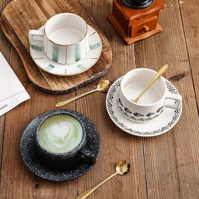 Japanese Ceramic Coffee Cup with Saucer Set Single Product Coffee  Household Lattelatte Coffee  Afternoon Tea
