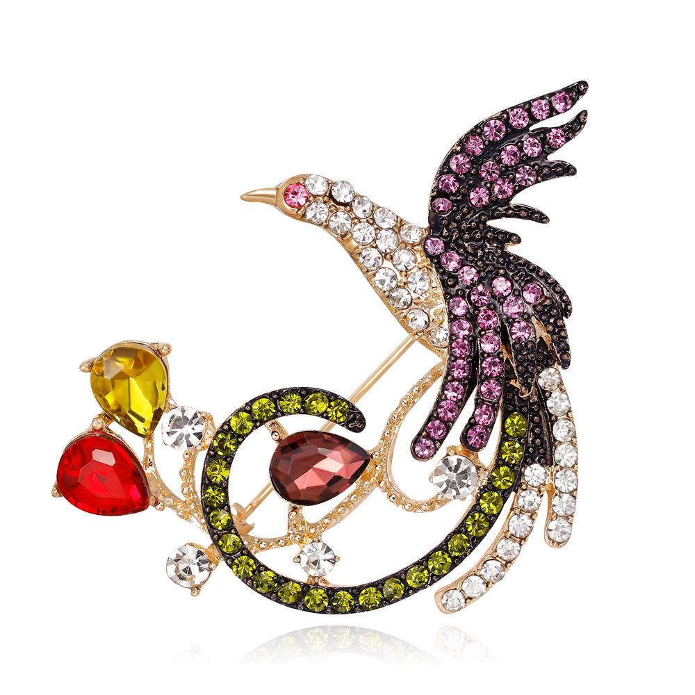 

SKEDS Creative Lxuury High-end Phoenix Gorgeous Rhinestone Brooches Pins Classic Vintage Colorful Crystal Shiny Boutique Badges