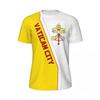Fashion Vatican City Flag Football T Shirts For Men Trend Summer National Emblem 3D Printed T-shirts Loose Breathable Sports Tee