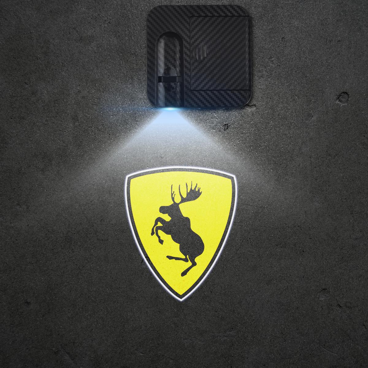 

1/2PCS Prancing Deer R Design Car Door Welcome Lights Projector Logo Wireless Sensing For Volvo Moose Test XC60 XC90 V40 1 PCS