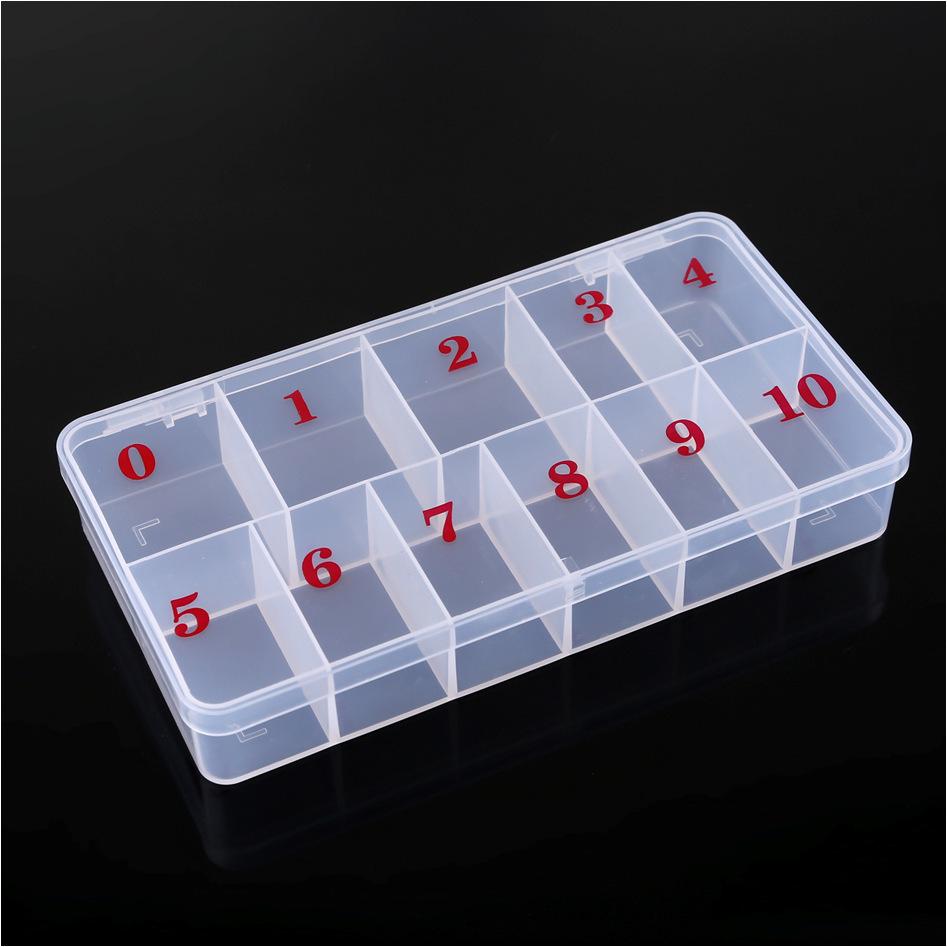Nail Art 1000 Piece Semi-transparent Flat Bottom False Nail Tips Storage Box 674₽