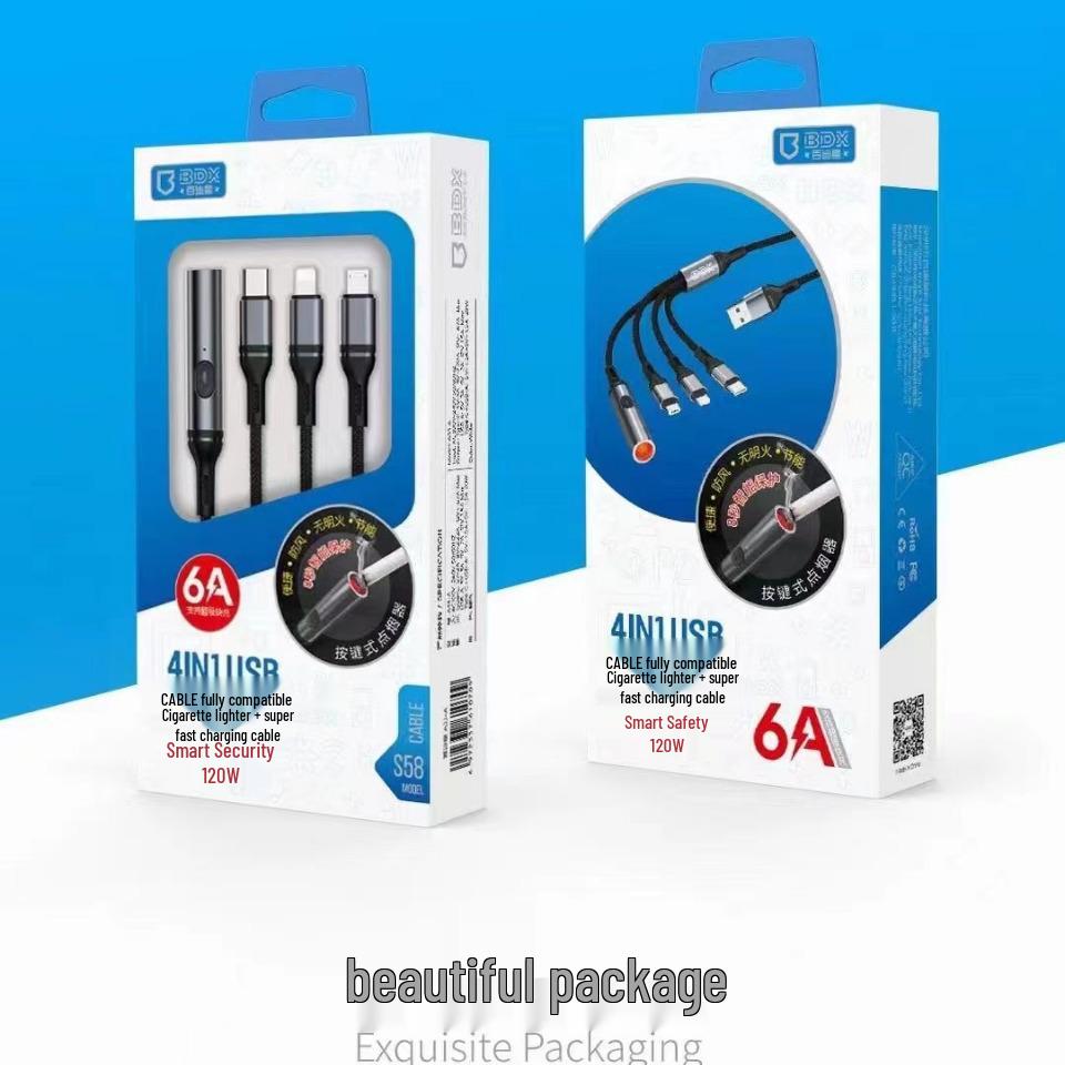 Baidixing S11 Fast Charging Data Cable for Android Type-C & Apple Devices