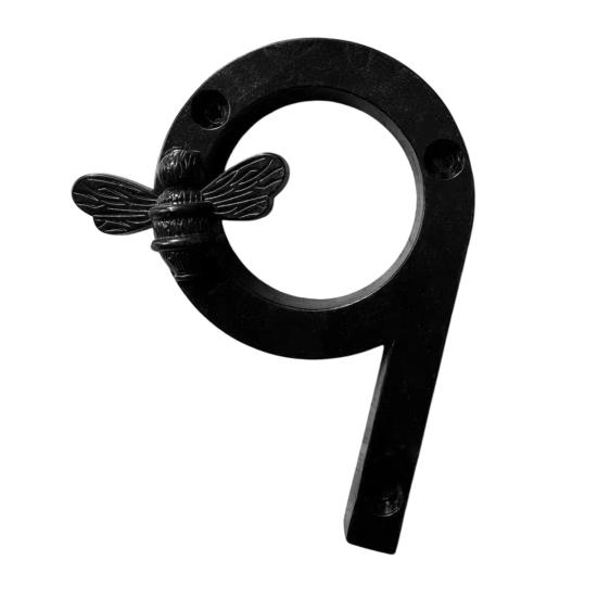 Bee House Number for Outside, Weather-proof Alloy Floating Address Numbers, Metal Number Sign for Door, Mailbox, Wall, Yard