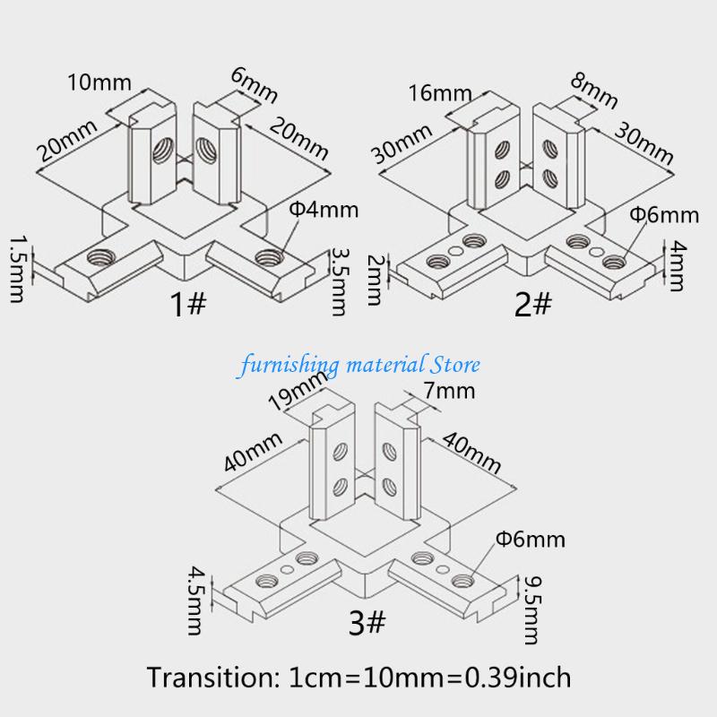 Y5GD 4 Pieces 3-Way End Corner Bracket Connector for Aluminum Extrusion 2020 3030 4040 Series Slot