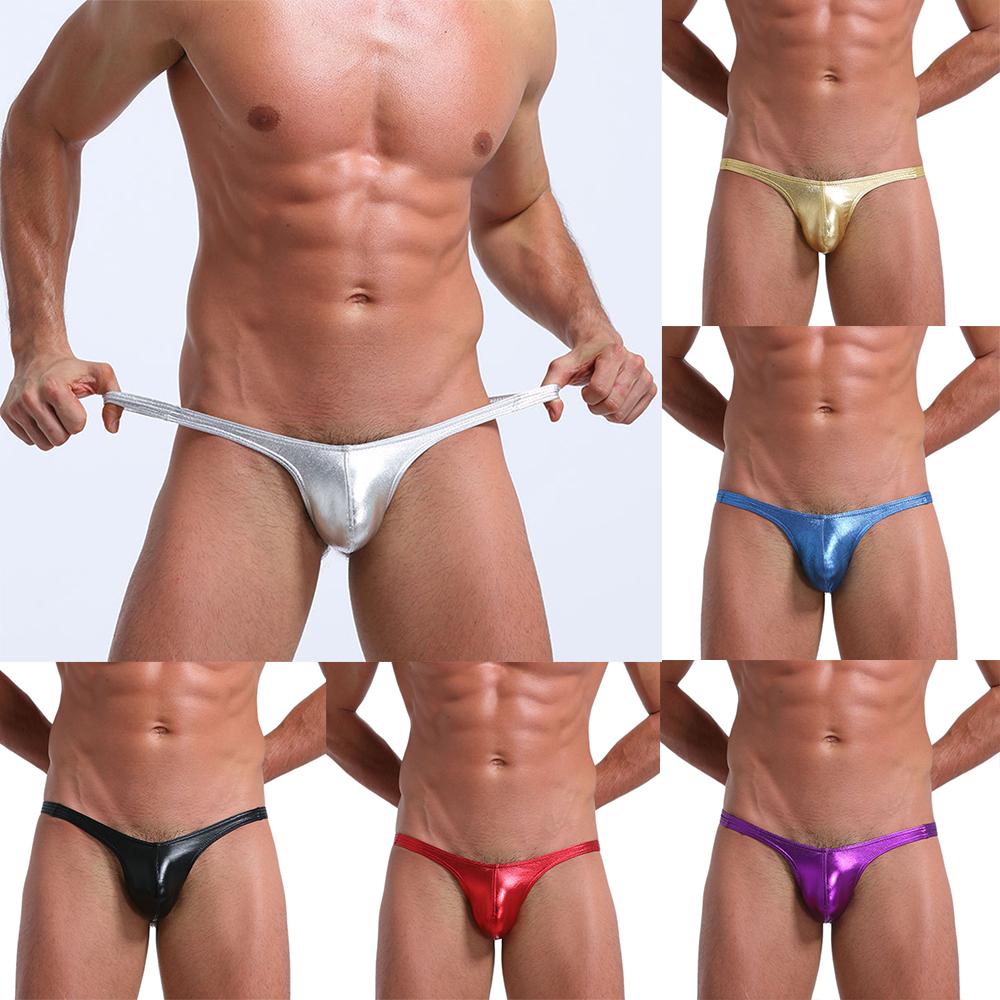 Underpants Briefs Faux Leather G-String M-XL Men\'s