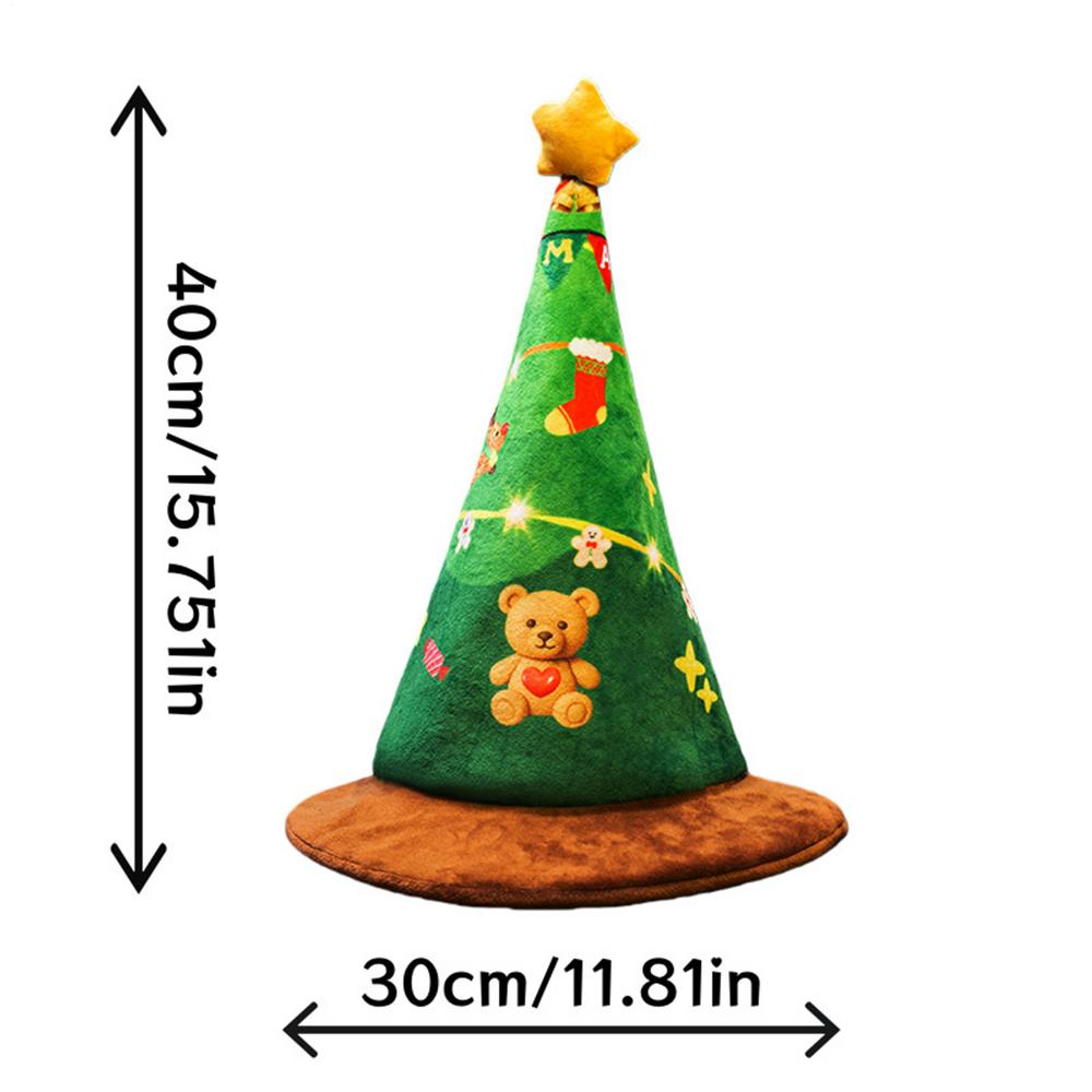 Electric Singing Santa Hat Electric Singing Christmas Tree Hat Interactive Novelty Tree Design Party Prop For Men Women Boy Girl 30x40cm