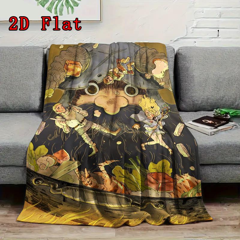 Delicious in Dungeon 2D Flat Pattern Flannel Blanket High quality All Seasons Warmth and Comfort Perfect for Christmas Gifts.PMT0914285