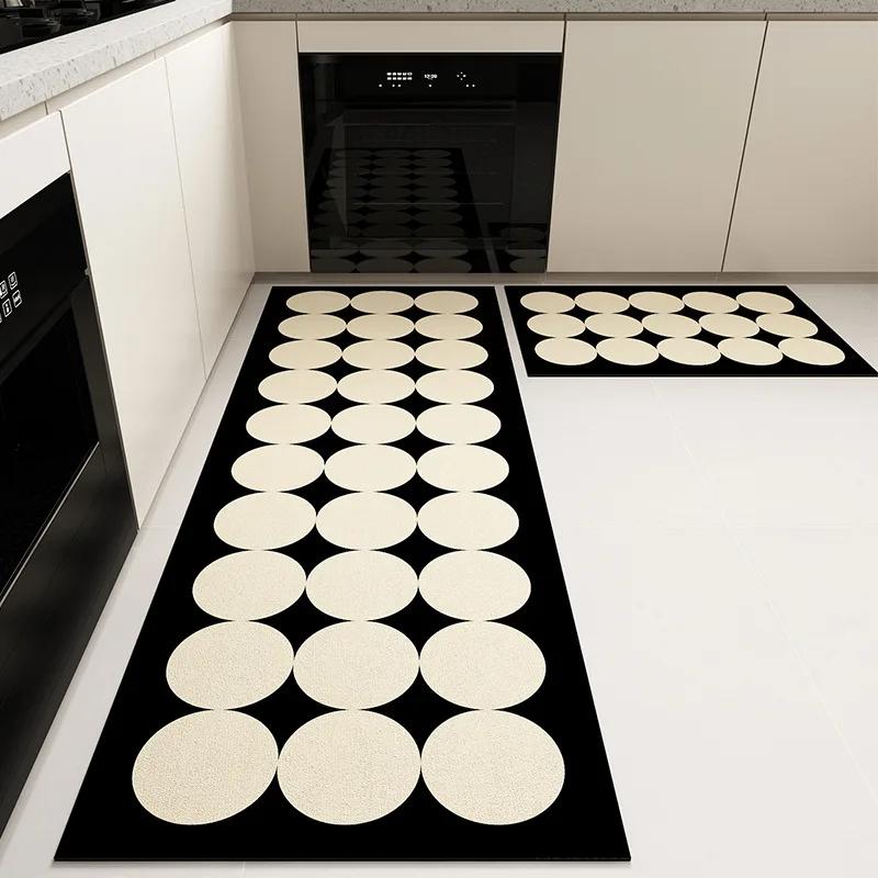 Black And White Check Floor Mat - Non-Slip And Water-Absorbent Kitchen Floor Mat, Bathroom Carpet, Home Decoration