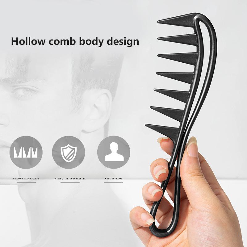 Hair Salon Large Tooth Wide Comb Smoothing Comb Household Oil Head Men'S Back Hollow Comb Styling Tools Barber Accessories