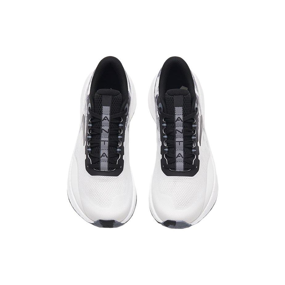 Anta Lace-Up Fabric Shock Absorbing Non-Slip Low-Top Running Shoes Men Sneaker Black White 112335585-5