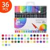 Color watercolor pens 36-color set brush marker water-based illustration art markers dual-tip bold fine drawing coloring supplies office childrens