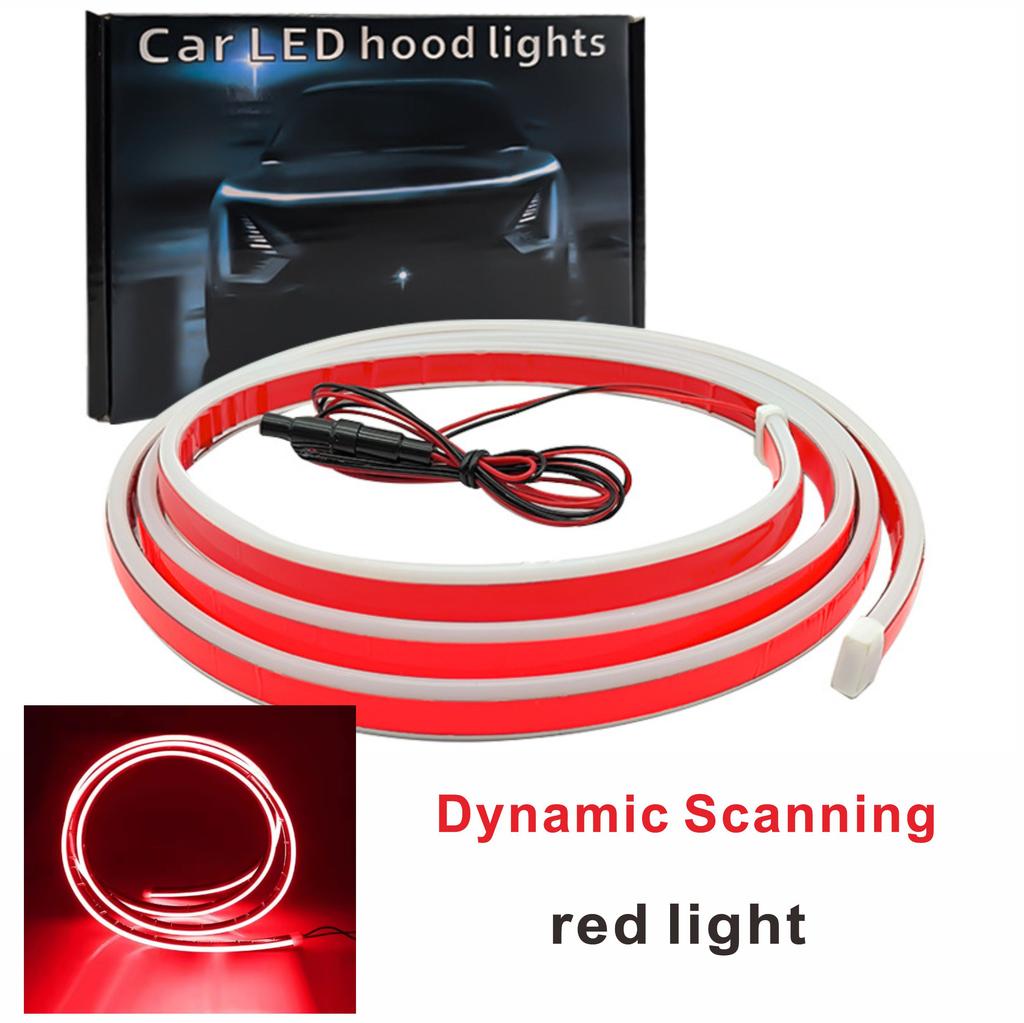 Car Start Scanning Dynamic Through-type Daytime Running Light Middle Grille Modification Universal Led Hood Light Decorative Lig