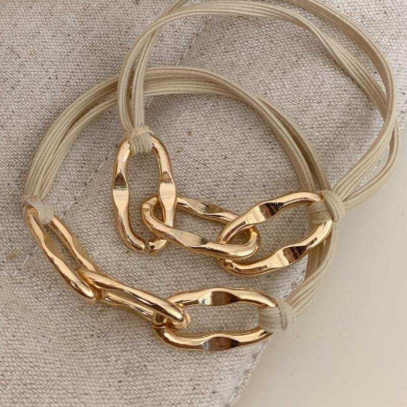 Elastische Metall-Haarbänder Stilvoller Pferdeschwanzhalter Mode Haaraccessoires Haarschmuck für Verschiedene Frisuren und Anlässe