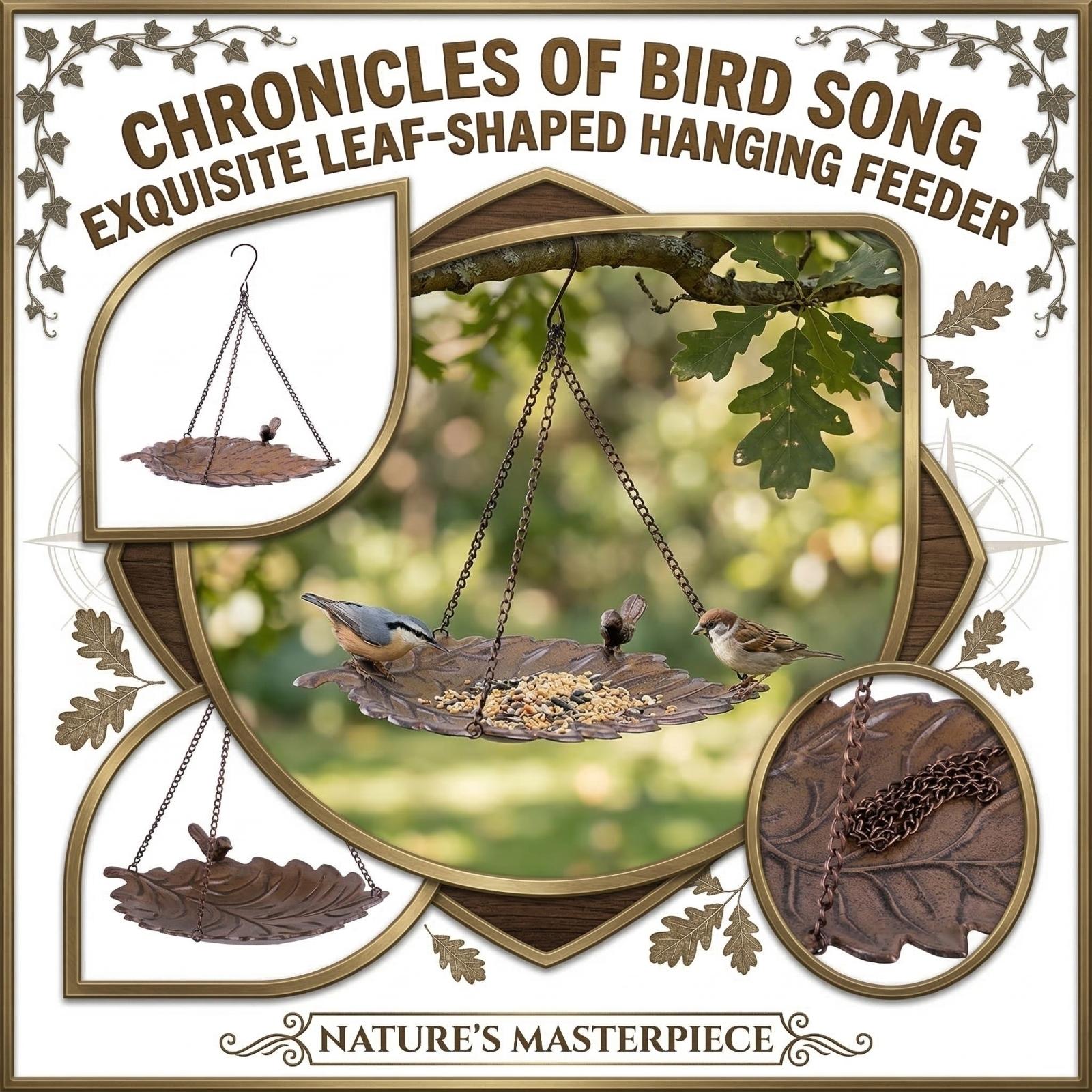 Leaf Hanging Chain Bird Feeder One Size