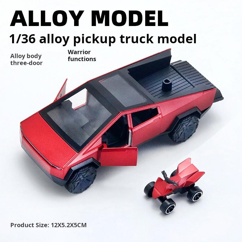 1:36 Hraček Cybertruck Terénní Vozidlo Kovový Model Auta Plážová Motorka Hobby Sběratelský Dárek k Narozeninám Pro Kluka