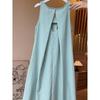 Women's French Sleeveless Vacation Tank Dress - Summer 2025: Solid Color, Loose, Over-the-Knee Long Style